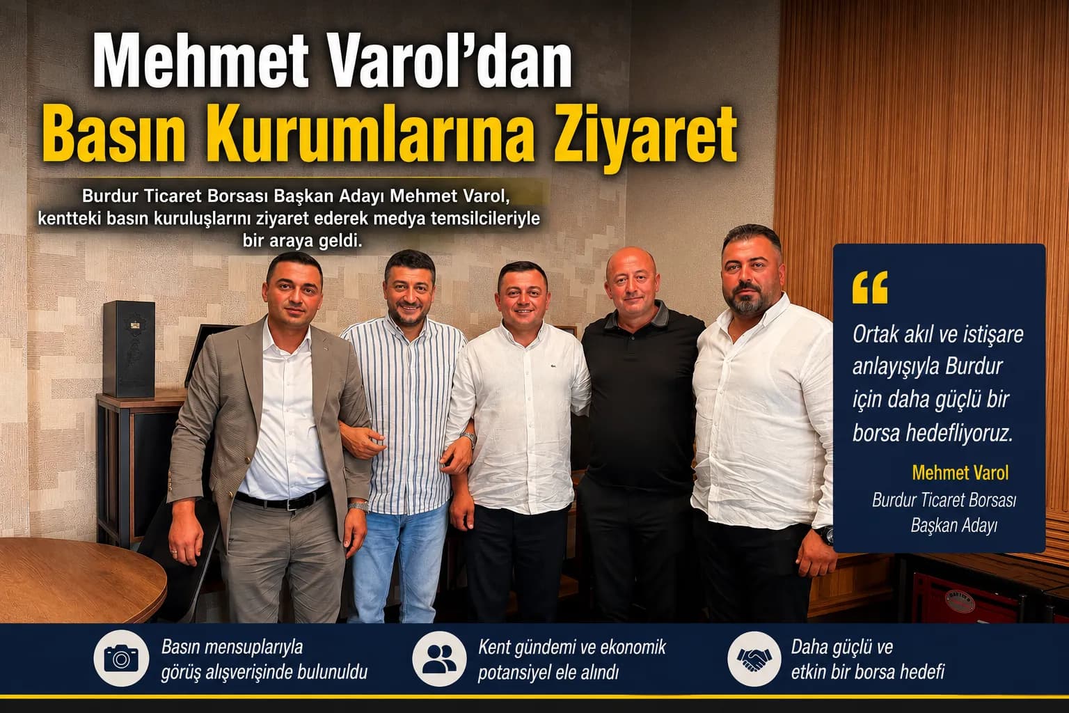 Mehmet Varol’dan Basın Kurumlarına Ziyaret: Seçimlere Mavi Listeyle Girecek