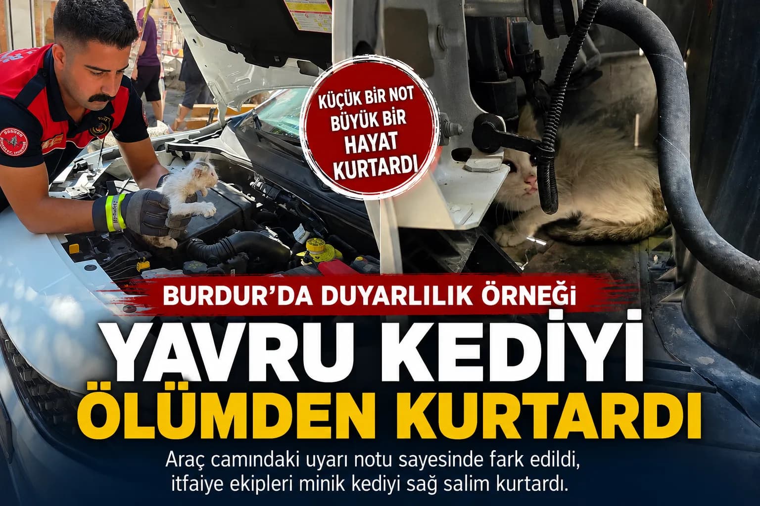Burdur’da Duyarlı Vatandaşın Bıraktığı Not Yavru Kedinin Hayatını Kurtardı.