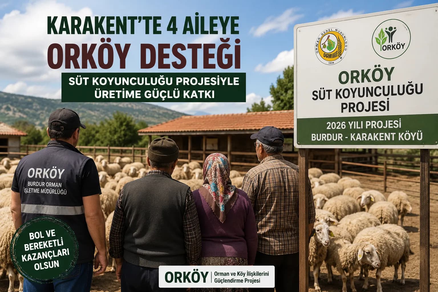 Karakent’te 4 Aileye ORKÖY Desteği: Süt Koyunculuğu Projesiyle Üretime Güçlü Katkı.