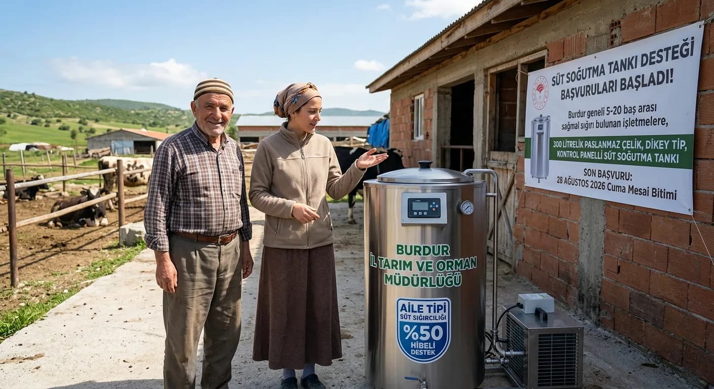 Burdur’da Üreticiye %50 Hibeli Süt Soğutma Tankı Desteği! Başvurular Başladı.
