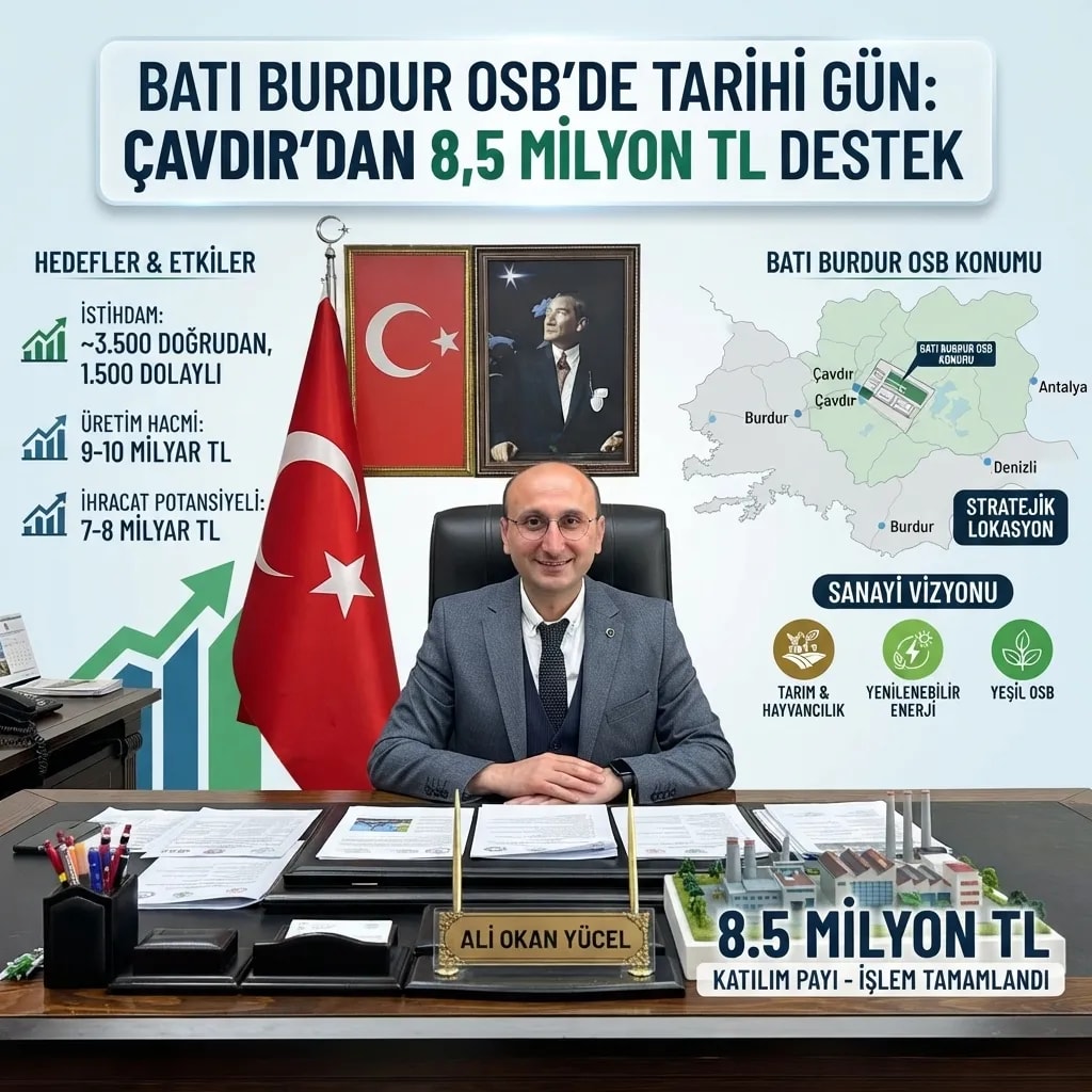 Çavdır’dan Batı Burdur OSB’ye 8,5 Milyon TL’lik Güçlü Destek: Bölgenin Geleceği İçin Tarihi Adım.