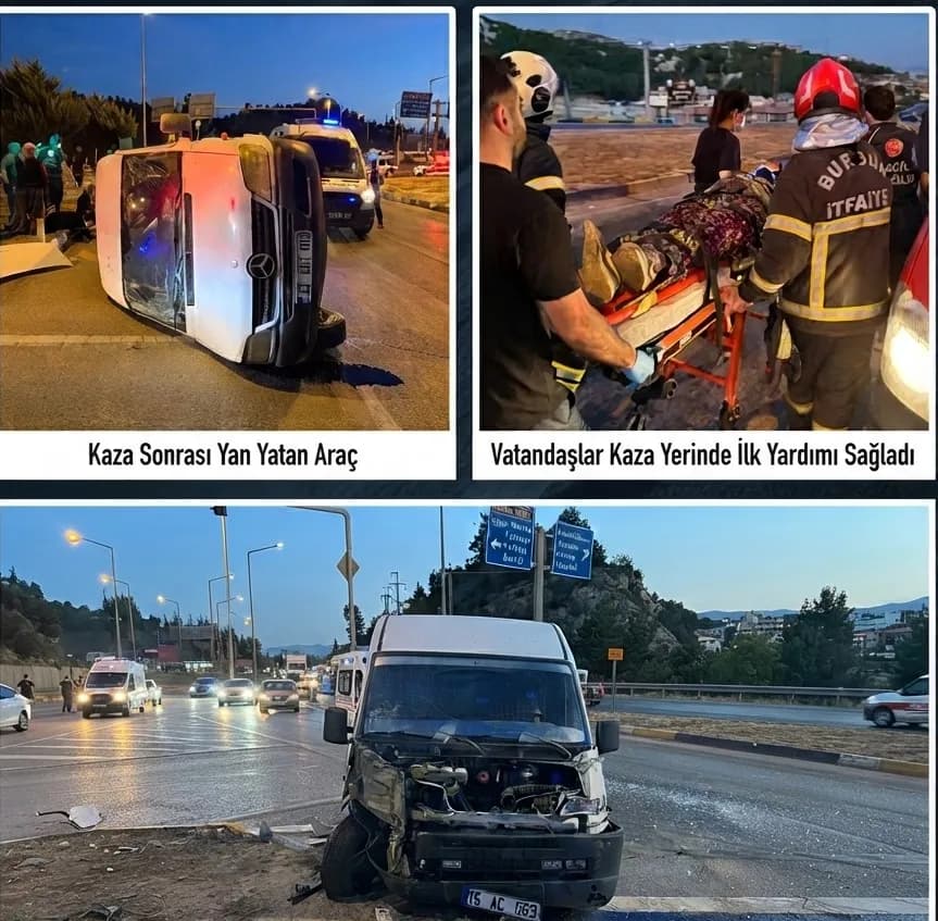 Burdur’da minibüsler çarpıştı: 10 kişi yaralandı.